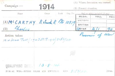 mccarthy medal card