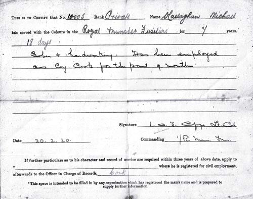 discharge mm o'callaghan
