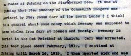 mahony's report on sweeneys death